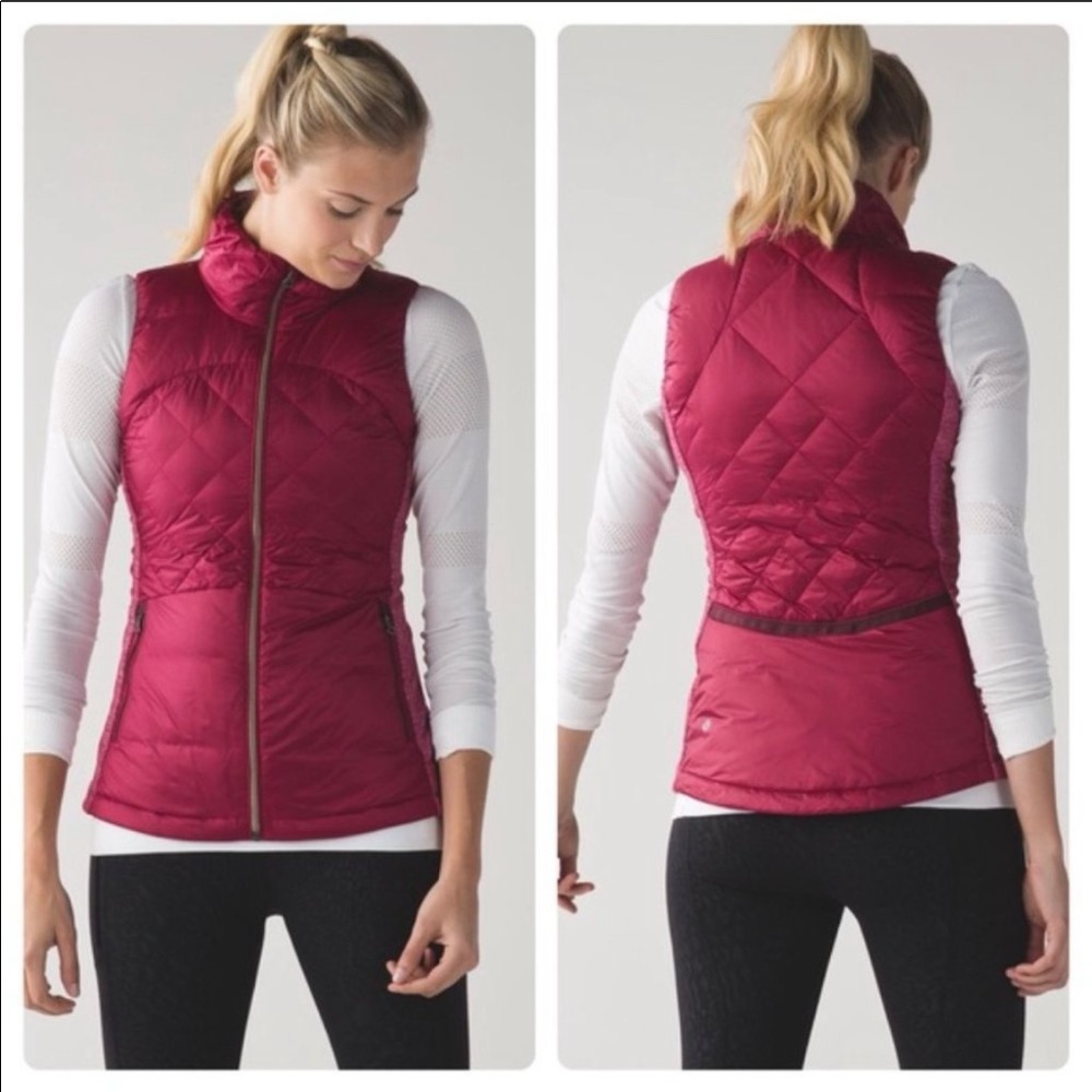 Lululemon Down for A Run Vest Raspberry